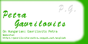 petra gavrilovits business card